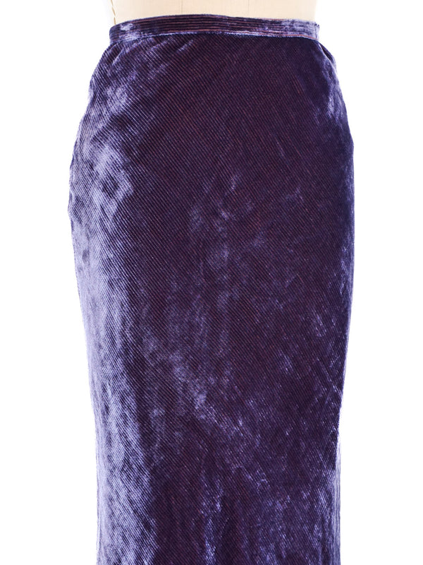 Emanuel Ungaro Velvet Asymmetrical Hem Skirt Bottom arcadeshops.com