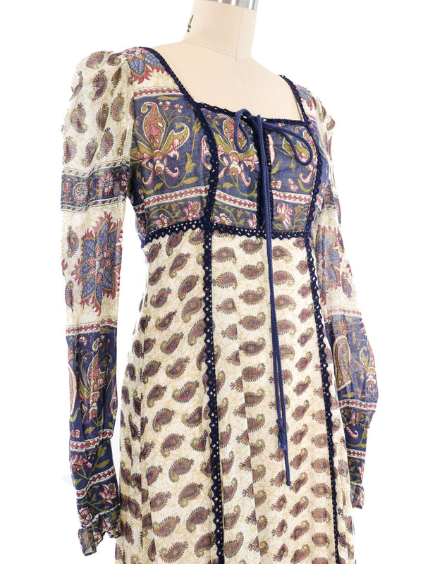 Gunne Sax Paisley Printed Peasant Dress Dress arcadeshops.com