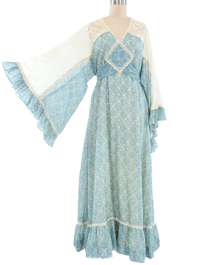 Gunne Sax Floral and Lace Dress Dress arcadeshops.com
