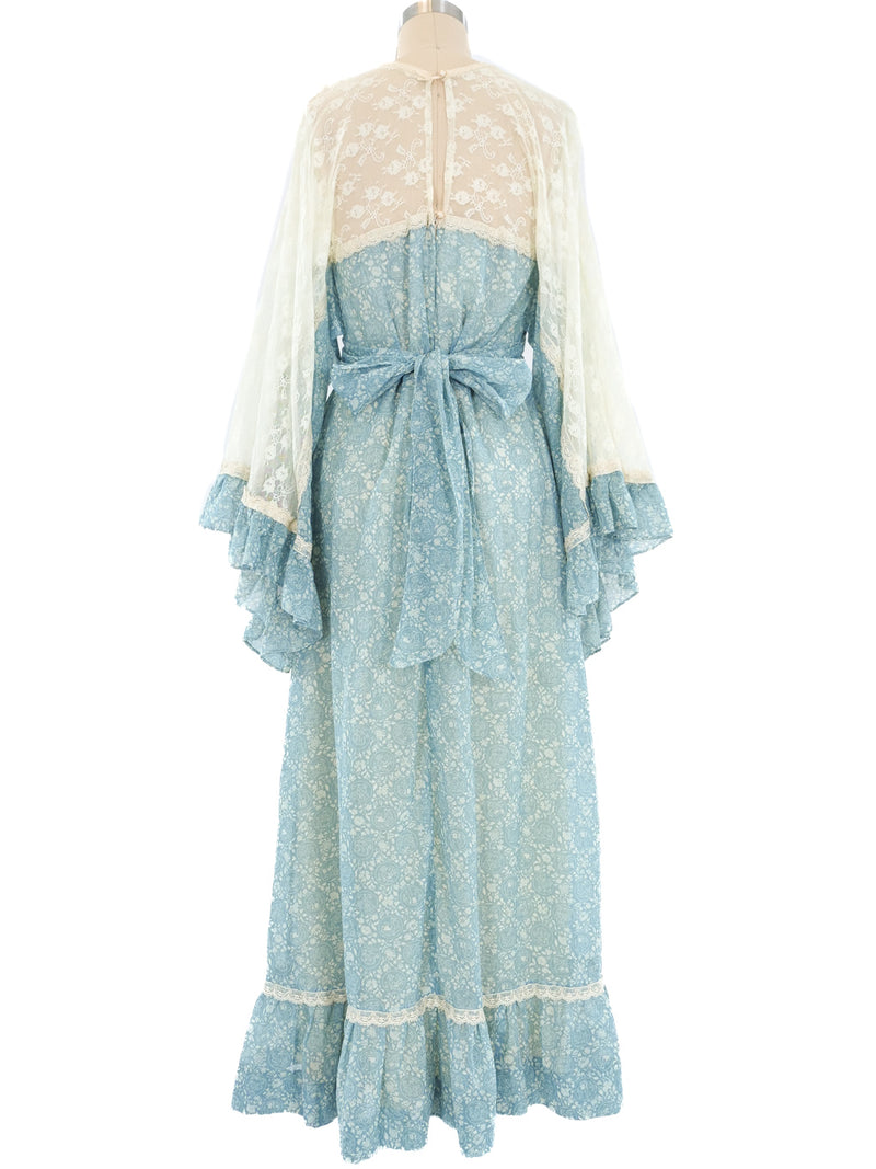 Gunne Sax Floral and Lace Dress Dress arcadeshops.com