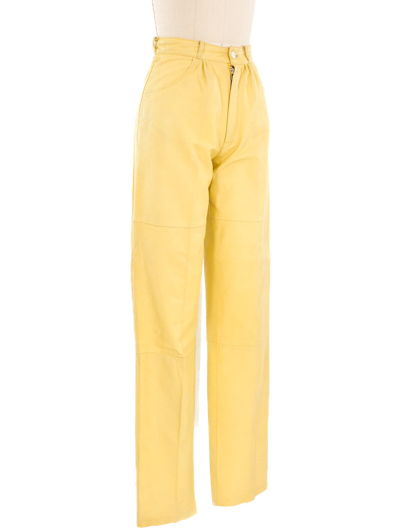 Buttercream Leather Pants Bottom arcadeshops.com