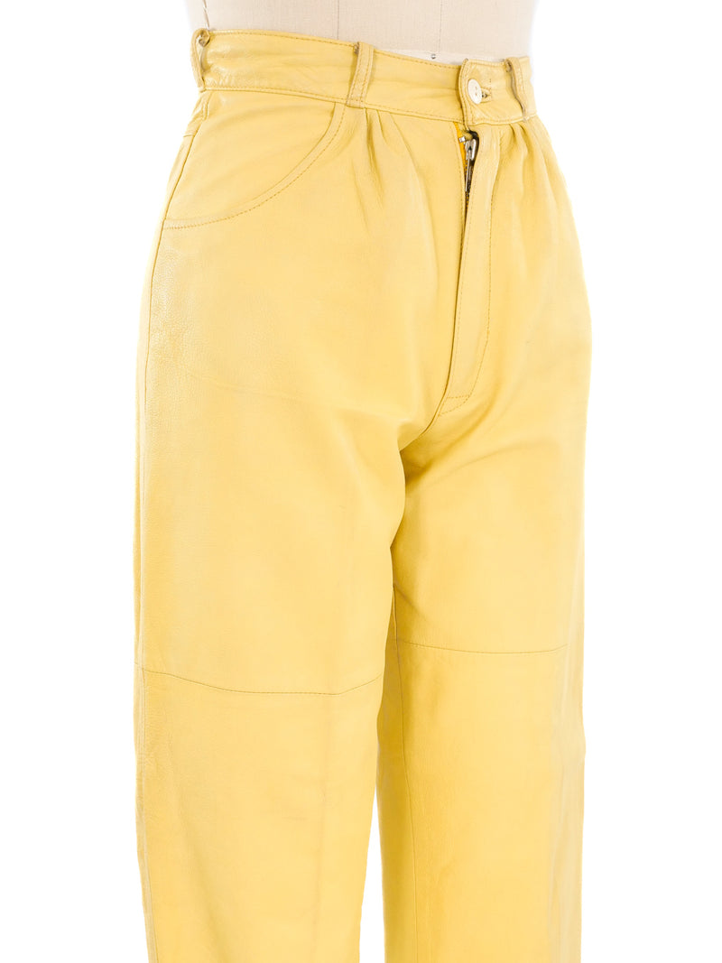 Buttercream Leather Pants Bottom arcadeshops.com