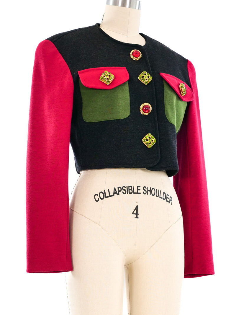 Gemma Kahng Colorblock Cropped Jacket Jacket arcadeshops.com