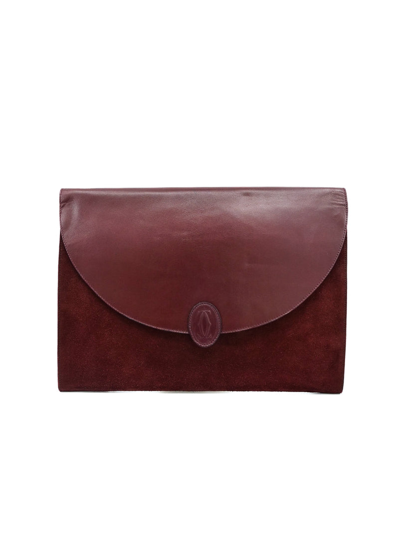 Cartier Burgundy Envelope Clutch Accessory arcadeshops.com