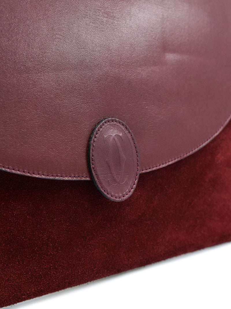 Cartier Burgundy Envelope Clutch Accessory arcadeshops.com