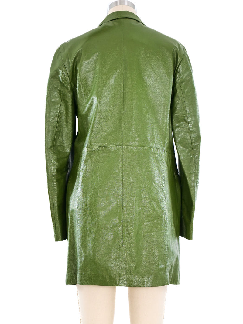 Jil Sander Moss Green Leather Jacket Jacket arcadeshops.com