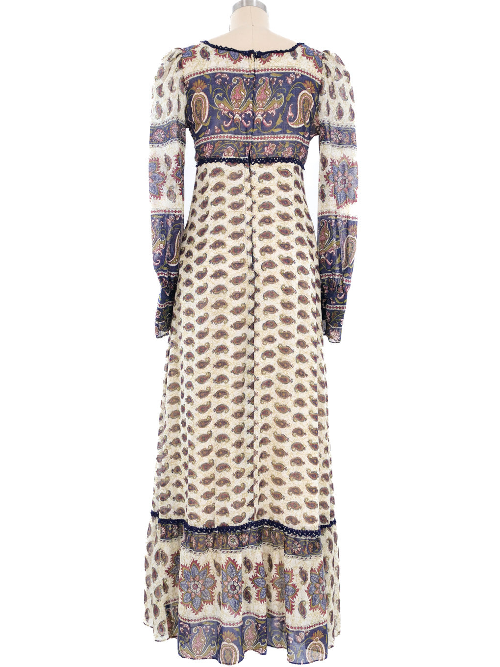 Gunne Sax Paisley Printed Peasant Dress