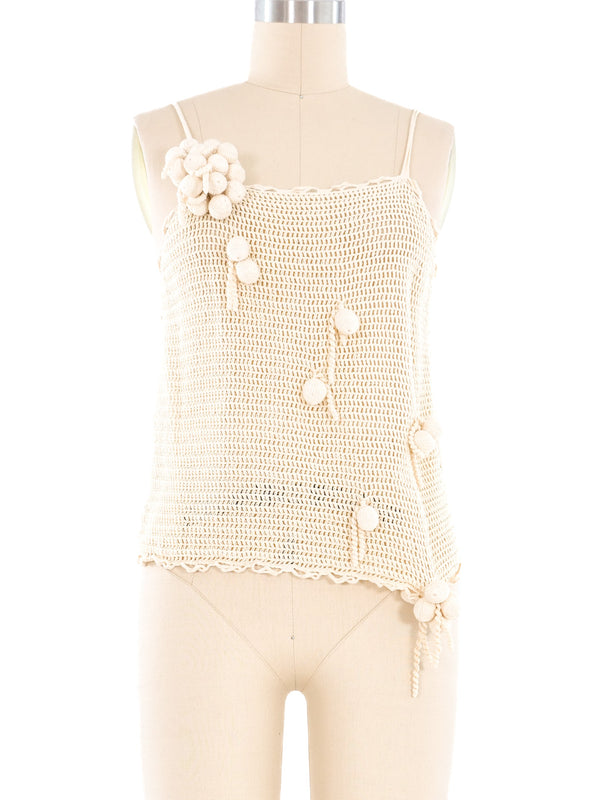 Dimensional Crochet Cream Top Top arcadeshops.com