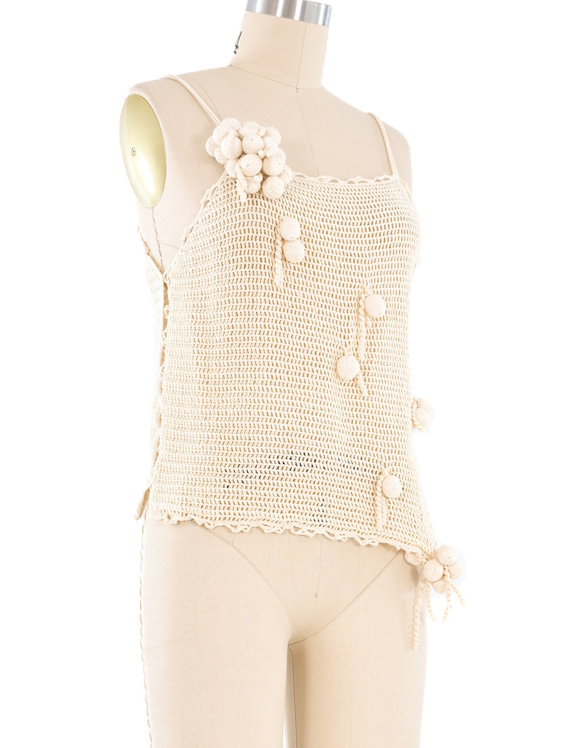 Dimensional Crochet Cream Top Top arcadeshops.com
