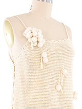 Dimensional Crochet Cream Top Top arcadeshops.com