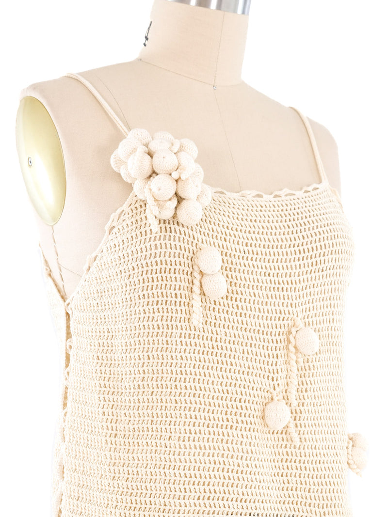 Dimensional Crochet Cream Top Top arcadeshops.com