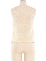 Dimensional Crochet Cream Top Top arcadeshops.com
