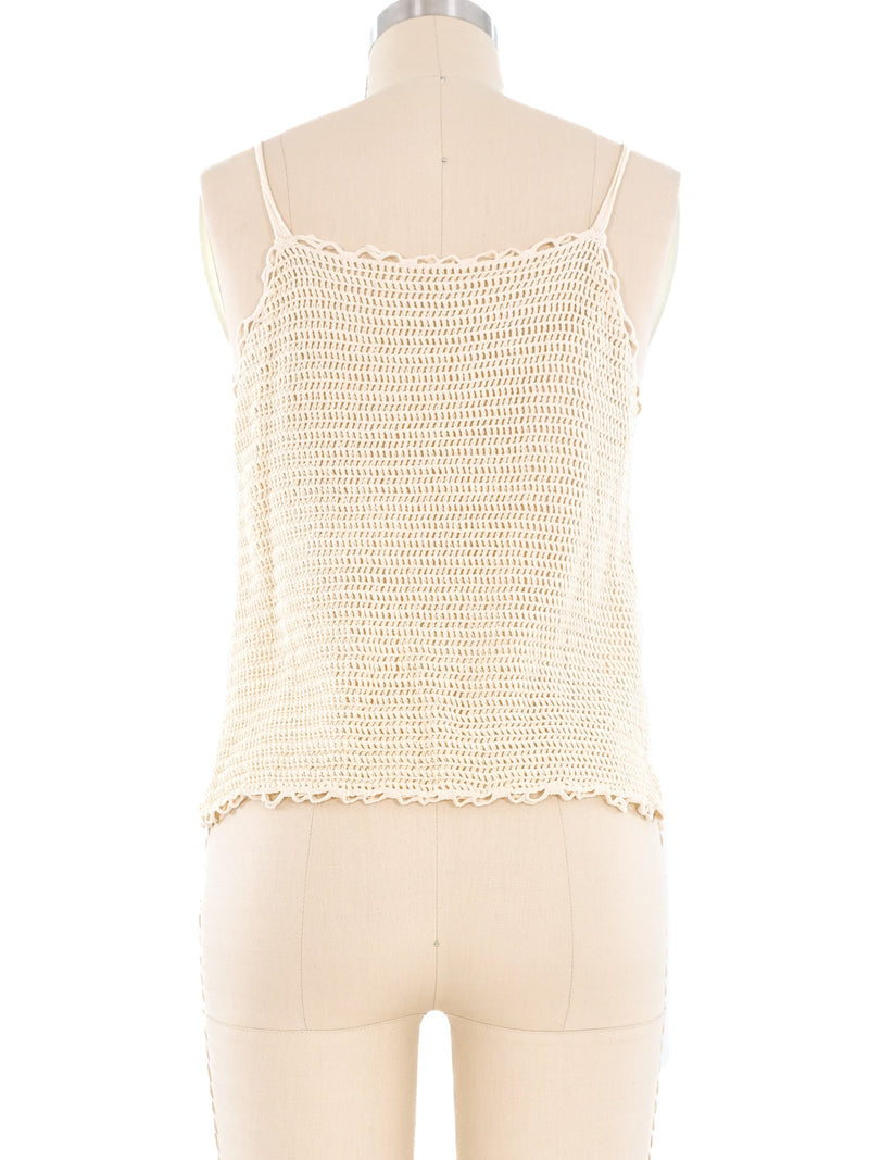 Dimensional Crochet Cream Top Top arcadeshops.com