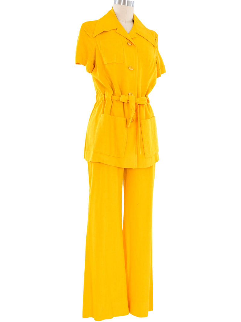 Sunflower Yellow Belted Pant Suit Suit arcadeshops.com