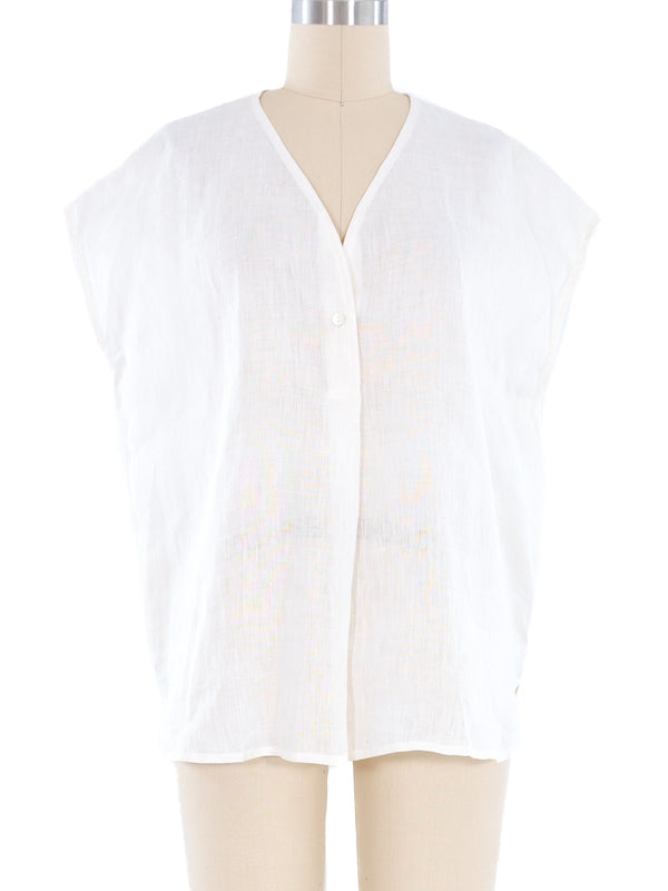 Loewe White Linen Top Top arcadeshops.com