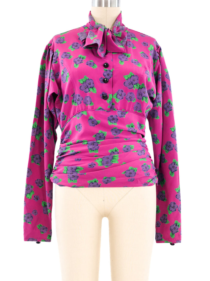 Ungaro Floral Cummerbund Style Top Top arcadeshops.com