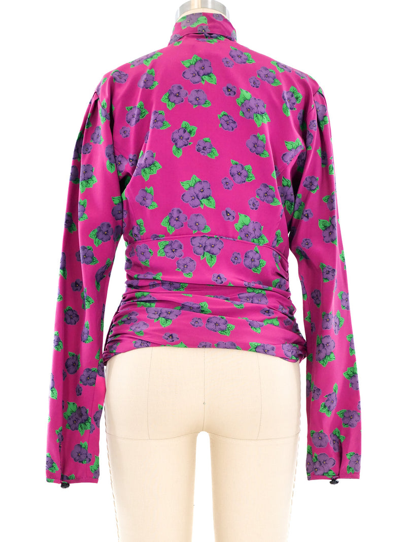 Ungaro Floral Cummerbund Style Top Top arcadeshops.com