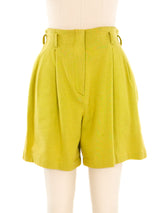 Norma Kamali Chartreuse Shorts Set Suit arcadeshops.com