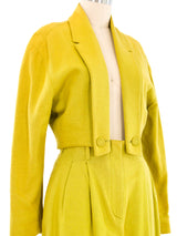 Norma Kamali Chartreuse Shorts Set Suit arcadeshops.com
