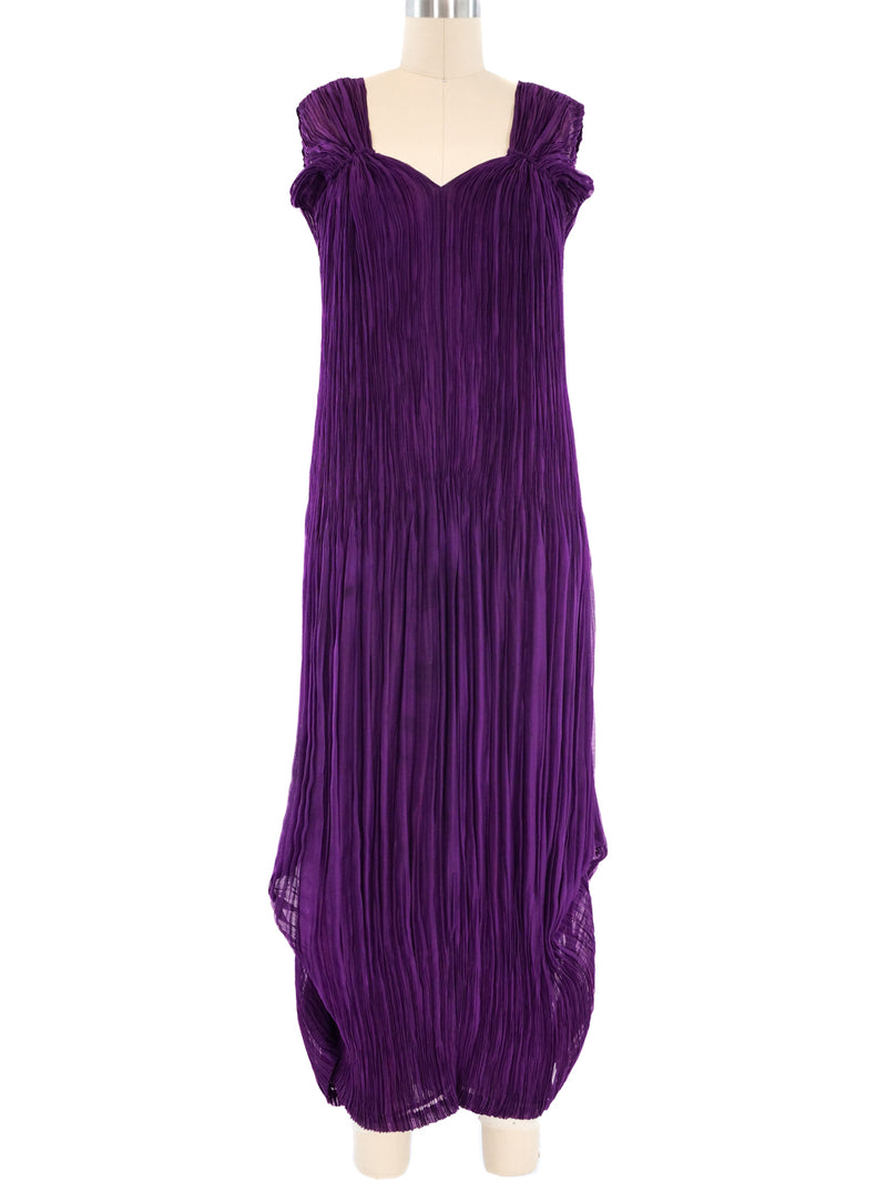 Issey Miyake Violet Plisse Pleated Tank Maxi Dress arcadeshops.com