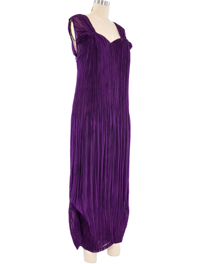 Issey Miyake Violet Plisse Pleated Tank Maxi Dress arcadeshops.com