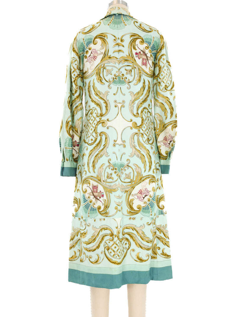Hermes Baroque Printed Silk Shirt Dress Dress arcadeshops.com