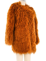 1994 Yves Saint Laurent Orange Mongolian Fur Coat Outerwear arcadeshops.com