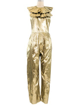 Metallic Gold Sleeveless Jumpsuit Jumpsuit arcadeshops.com