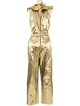 Metallic Gold Sleeveless Jumpsuit Jumpsuit arcadeshops.com