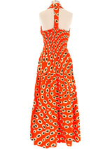 Floral Ruffled Halter Maxi Dress Dress arcadeshops.com