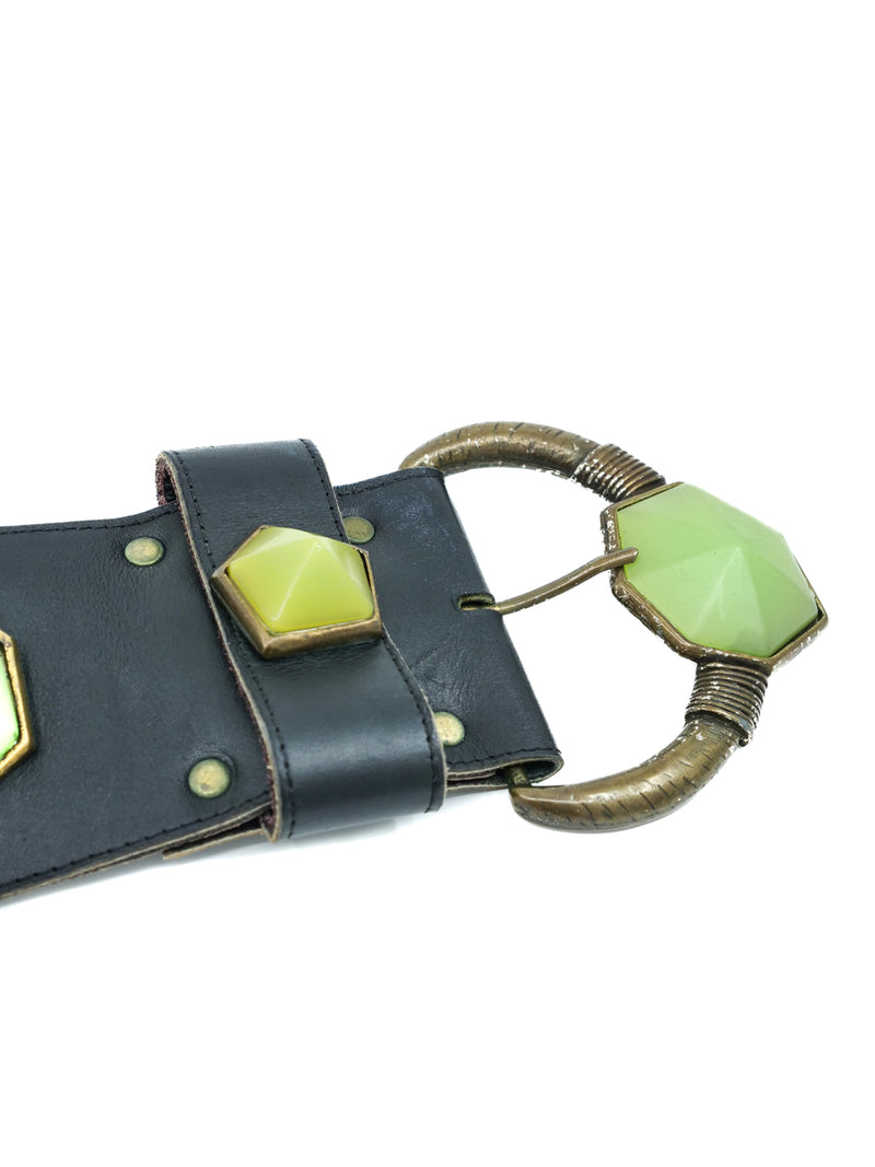 Michael Morrison Jade Resin Studded Belt Accessory arcadeshops.com