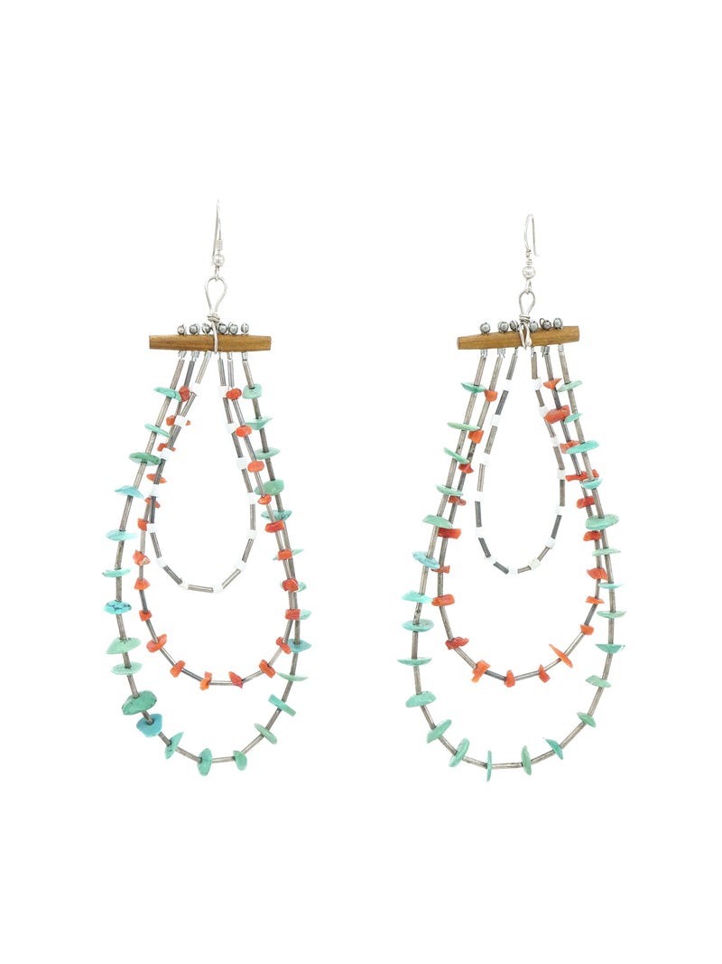 Turquoise Coral Shell Teardrop Earrings Jewelry arcadeshops.com