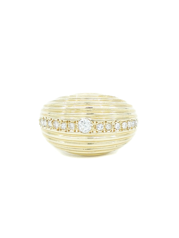 Diamond Accented Ribbed Dome Ring Fine Jewelry arcadeshops.com