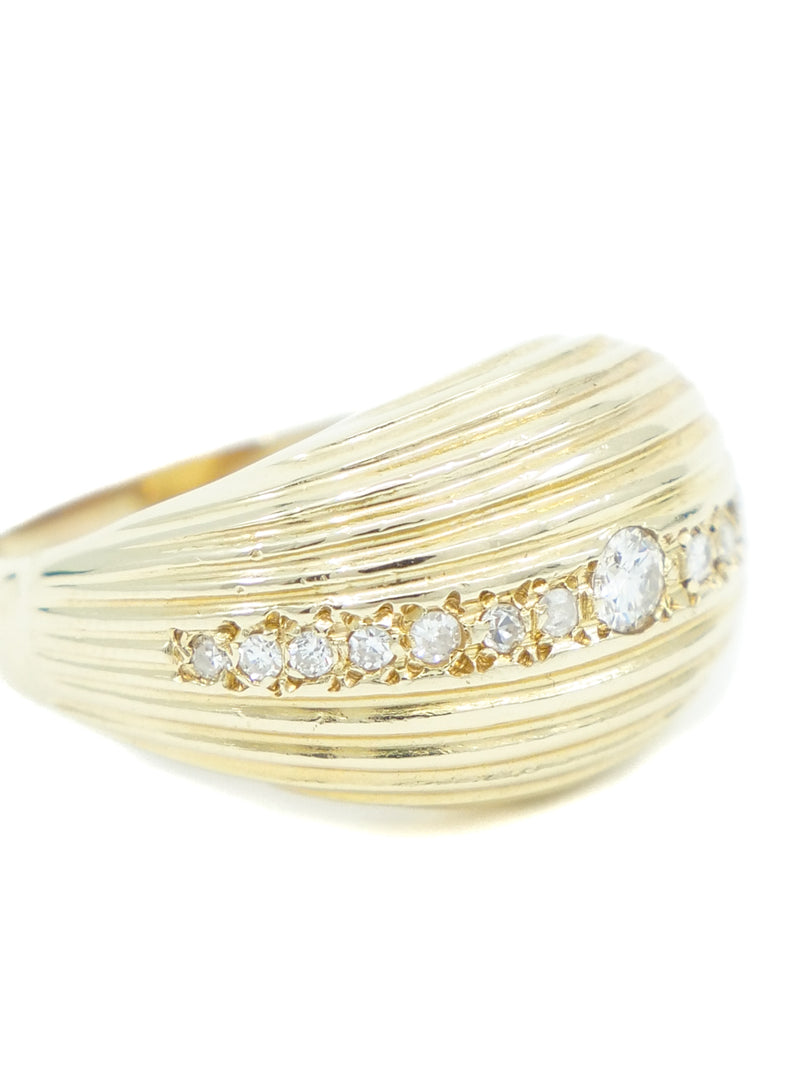 Diamond Accented Ribbed Dome Ring Fine Jewelry arcadeshops.com