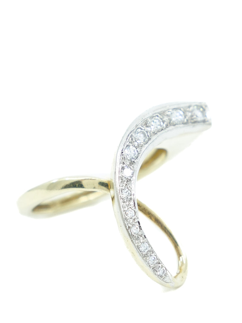Gold and Diamond Looped Swirl Ring Fine Jewelry arcadeshops.com
