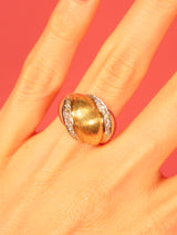 14K Yellow and White Gold Retro Style Dome Ring Fine Jewelry arcadeshops.com