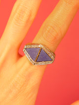 14K Lapis and Diamond Geometric Ring Fine Jewelry arcadeshops.com