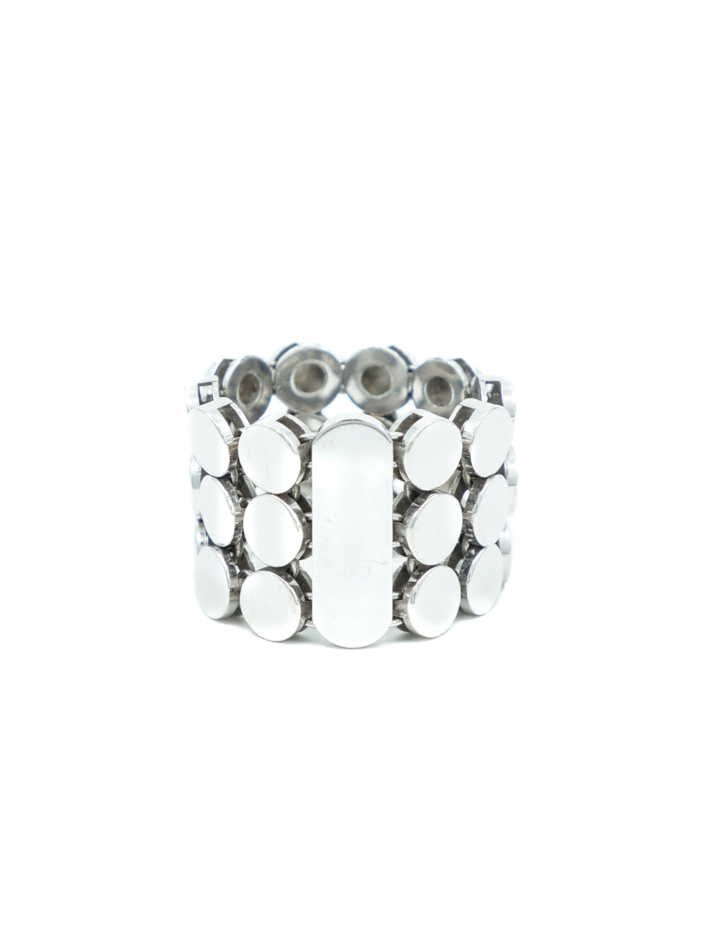 Gucci 18k White Gold Chainmail Band Ring