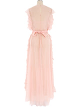 1930's Ruffled Blush Maxi Dress Dress arcadeshops.com