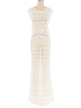 1970's Crochet Maxi Dress Dress arcadeshops.com
