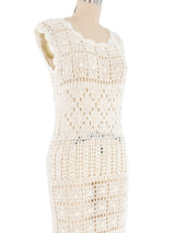 1970's Crochet Maxi Dress Dress arcadeshops.com