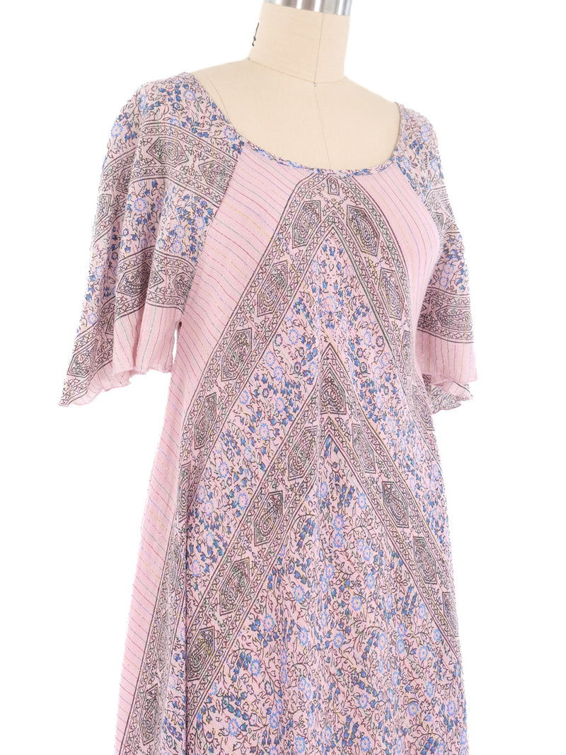 Scarf Print Cotton Caftan Dress Dress arcadeshops.com