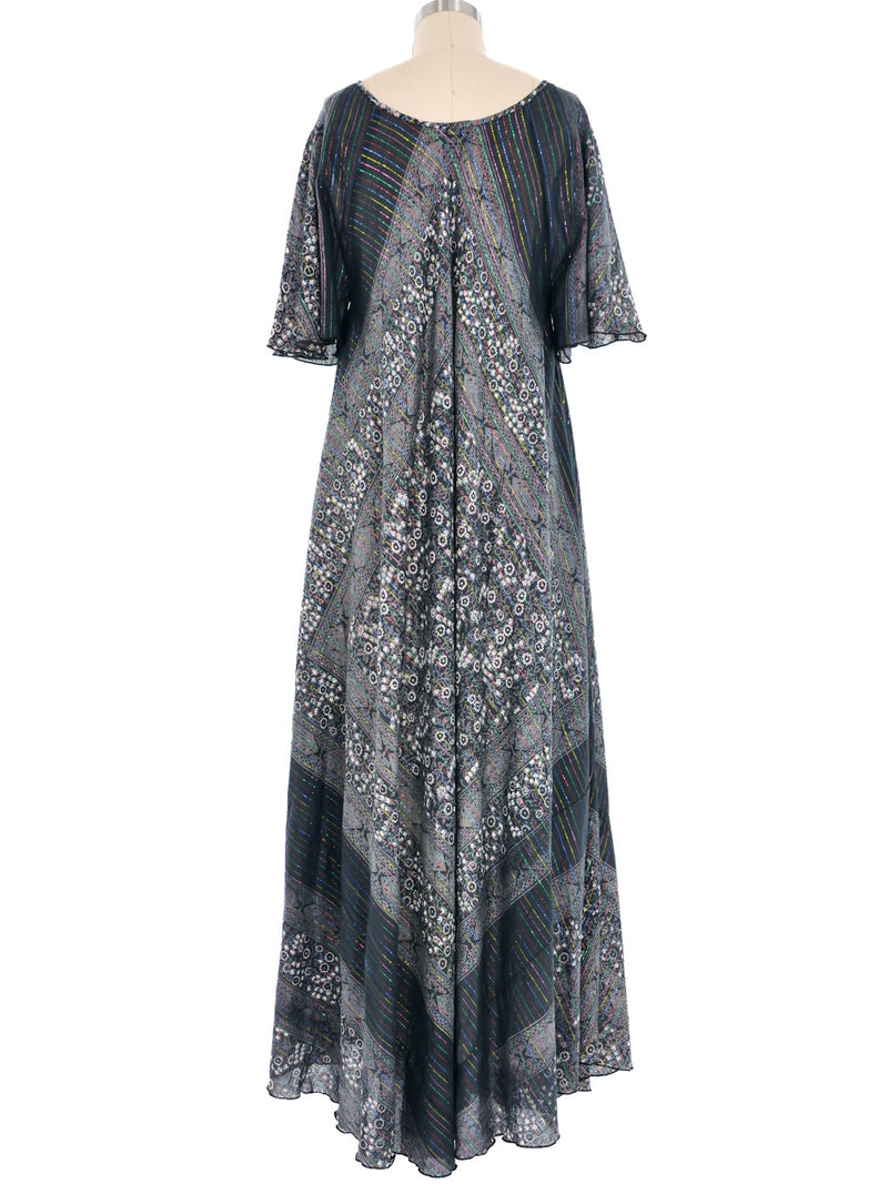 Scarf Print Cotton Caftan Dress Dress arcadeshops.com