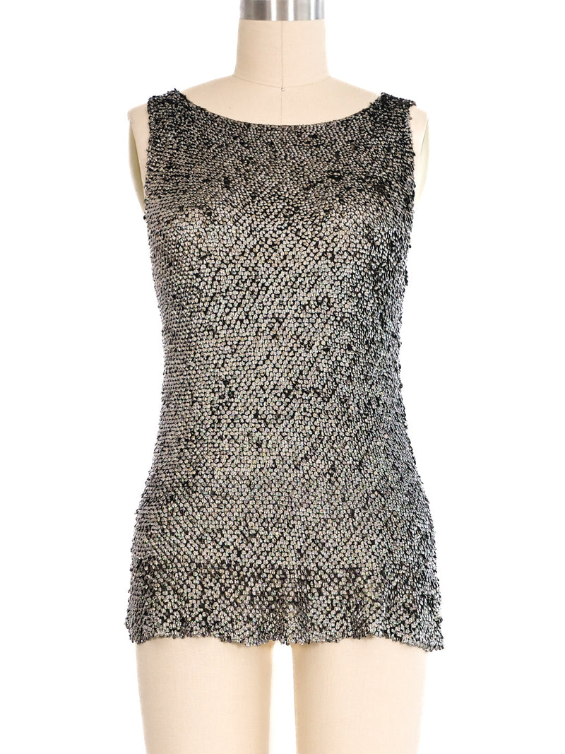 Donna Karan Metal Beaded Tank Top Top arcadeshops.com