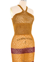 Hand Crochet Halter Midi Dress Dress arcadeshops.com