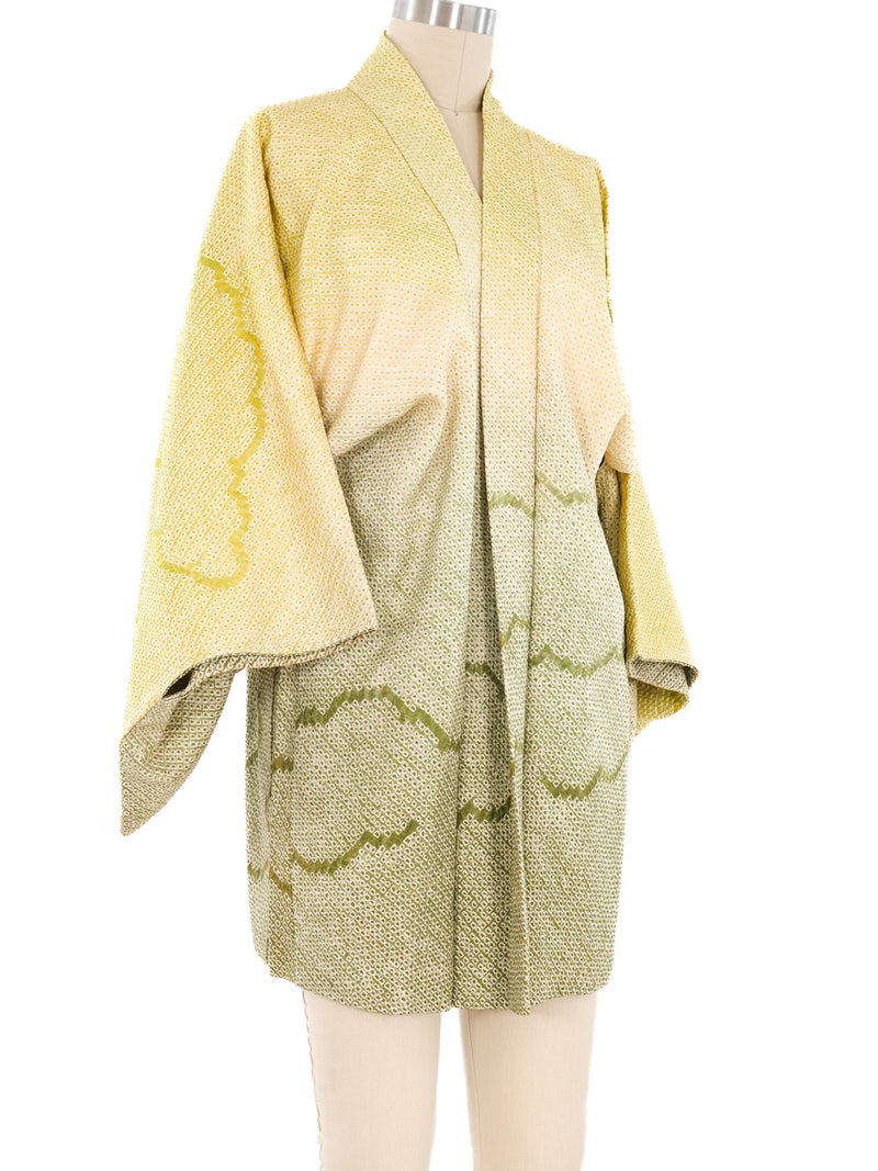 Green Shibori Haori Kimono Jacket arcadeshops.com