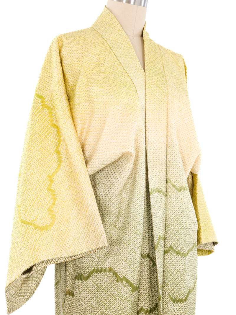 Green Shibori Haori Kimono Jacket arcadeshops.com