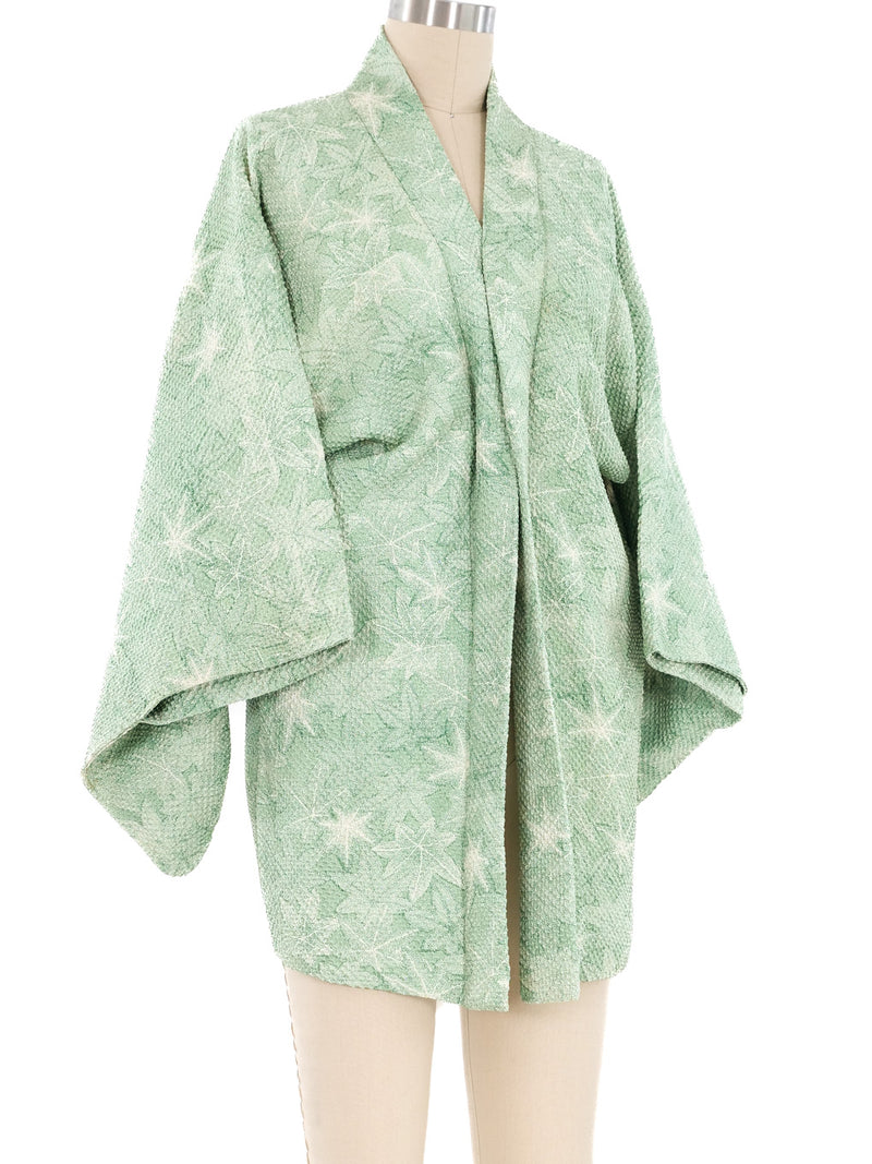 Green Maple Leaf Shibori Kimono Jacket arcadeshops.com