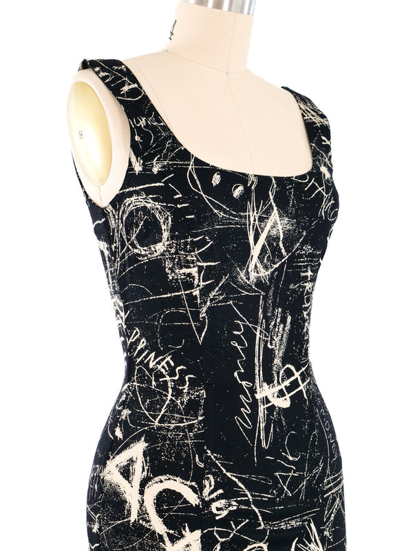 Moschino Graffiti Print Dress Dress arcadeshops.com