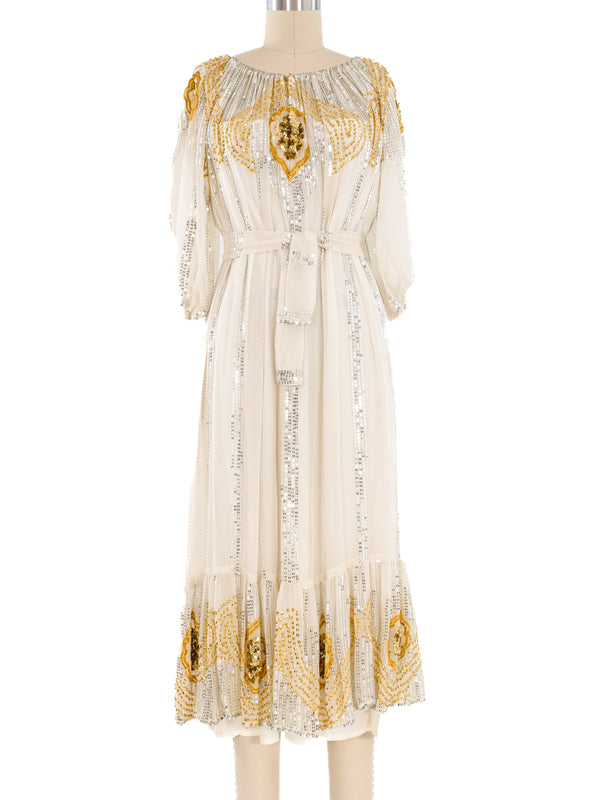 Sequined Silk Chiffon Dress Dress arcadeshops.com